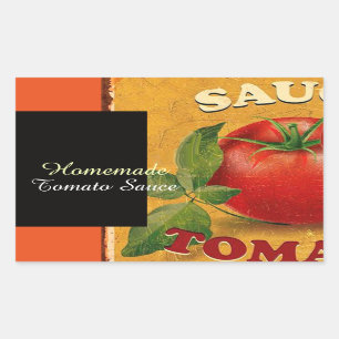 ADESIVO RETANGULAR TOMATES KITCHEN PRESERVA, CANETA, TOMATE
