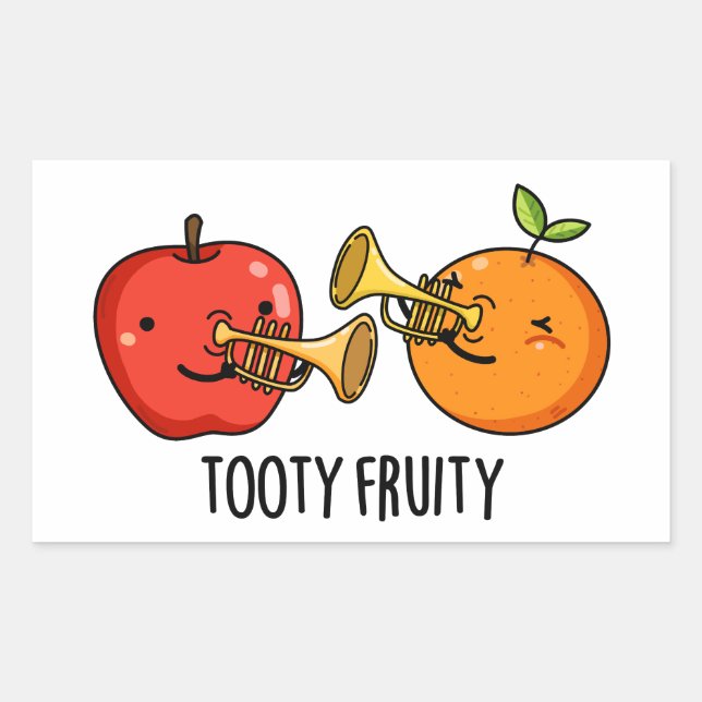 Adesivo Retangular Tooty Fruity Fruta Musical Engraçado Pun (Frente)