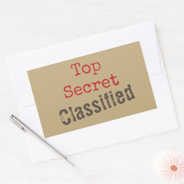 Adesivo Retangular Top Secret Stickers (Envelope)