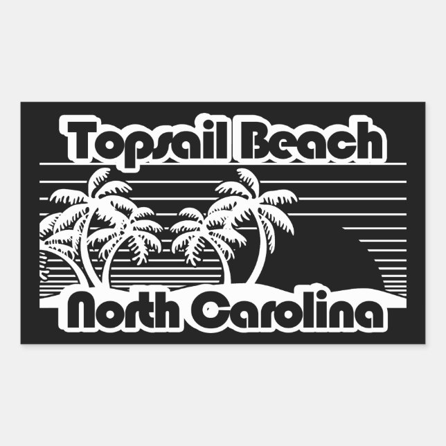 Adesivo Retangular Topsail Beach Carolina do Norte (Frente)