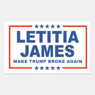 Adesivo Retangular Torne Trump Broke Novamente - Letitia James