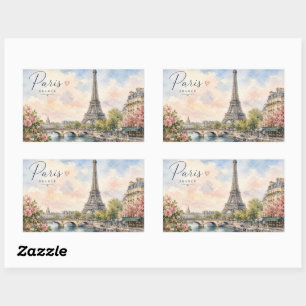 Adesivo Retangular Torre Eiffel Paris França rio seine 