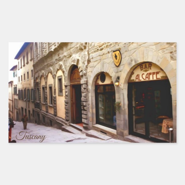 Adesivo Retangular Toscana. Itália. Cortona. (Frente)
