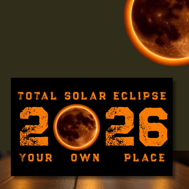 Adesivo Retangular Total Solar Eclipse 2026 (Total Solar Eclipse 2026 Rectangular Sticker)