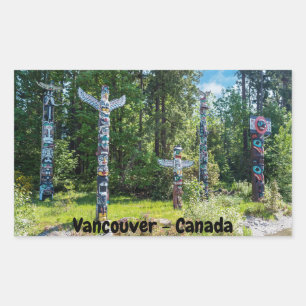 Adesivo Retangular Totems in Stanley Park, Vancouver Canadá