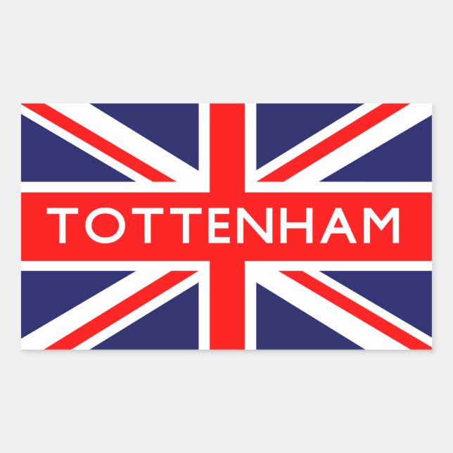 Adesivo Retangular Tottenham: British Flag (Frente)