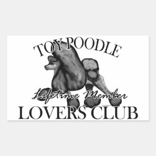 Adesivo Retangular Toy Poodle Lovers Club Black