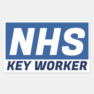 ADESIVO RETANGULAR TRABALHADOR CHAVE DO NHS