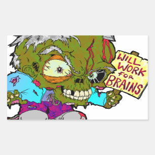 Adesivo Retangular Trabalhará para os cérebros