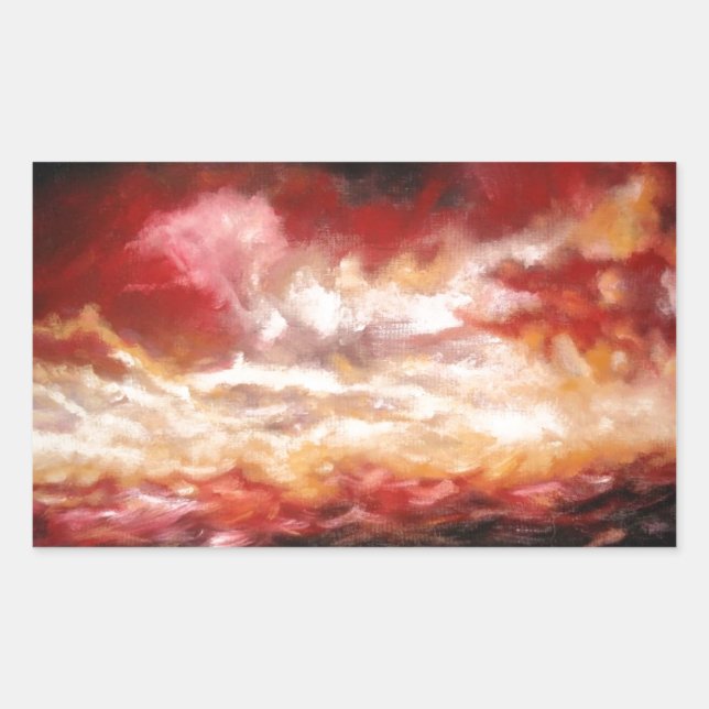 Adesivo Retangular Trabalho de arte abstrato (Frente)