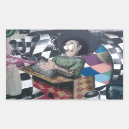 Adesivo Retangular Trabalho de arte abstrato Grafite