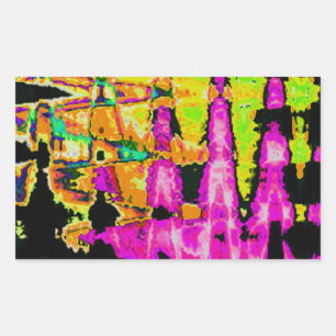 Adesivo Retangular Trabalho de arte de Cores Únicas: Roxo, Preto e Li