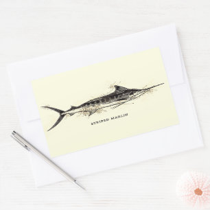 Adesivo Retangular Trabalho de arte de Tinta Antiquada com Vintage em