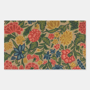 Adesivo Retangular Trabalho de arte do Jardim Floral Designer Vintage