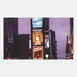 Adesivo Retangular Tráfego na Praça do New York Times à noite