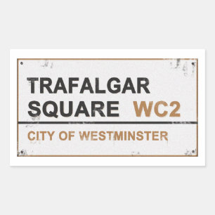 Adesivo Retangular Traffic Square London - Sinal de Vintage