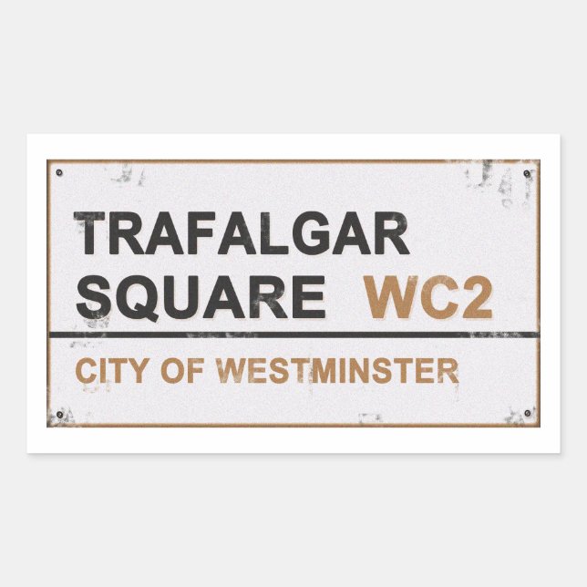 Adesivo Retangular Traffic Square London - Sinal de Vintage (Frente)