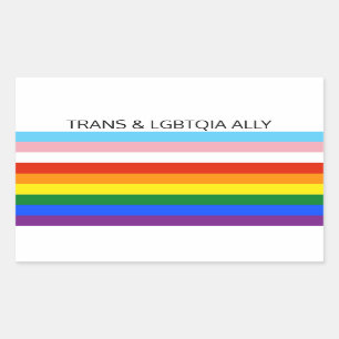 ADESIVO RETANGULAR TRANS & LGBTQIA ALLY