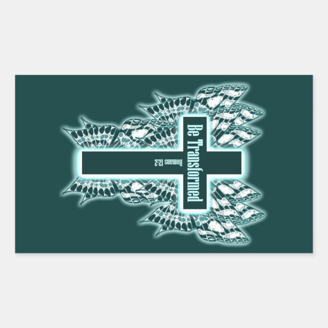 Adesivo Retangular Transformar-se - Romanos 12:2 (Frente)