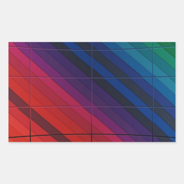 Adesivo Retangular Transição Multicoloração Com Grade (Frente)