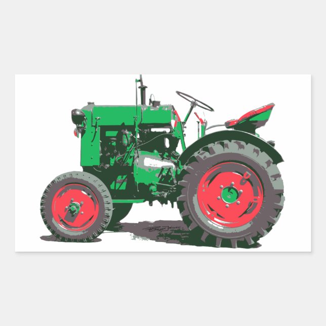 ADESIVO RETANGULAR TRATOR ANTICO (Frente)