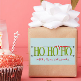 Adesivo Retangular Travessuras de Elfo Verde e Azul