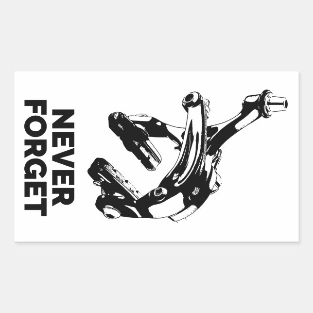 Adesivo Retangular Travões De Bicicleta Nunca Se Esquecem (Frente)