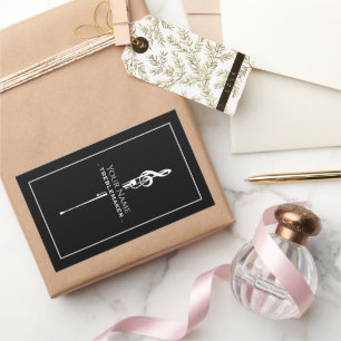 Adesivo Retangular Treblemaker Música Engraçada Pun Clássico Negro G-