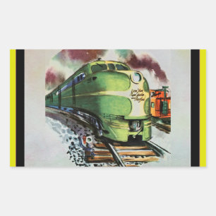 Adesivo Retangular Trem Vintage