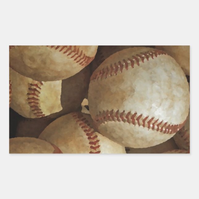 Adesivo Retangular Trendy Baseball Trabalho de arte (Frente)