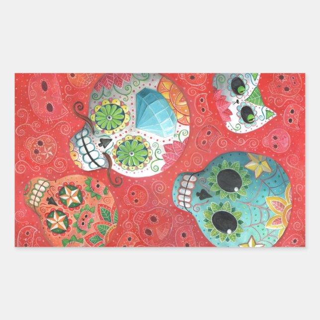 Adesivo Retangular Três dias dos crânios mortos (Frente)