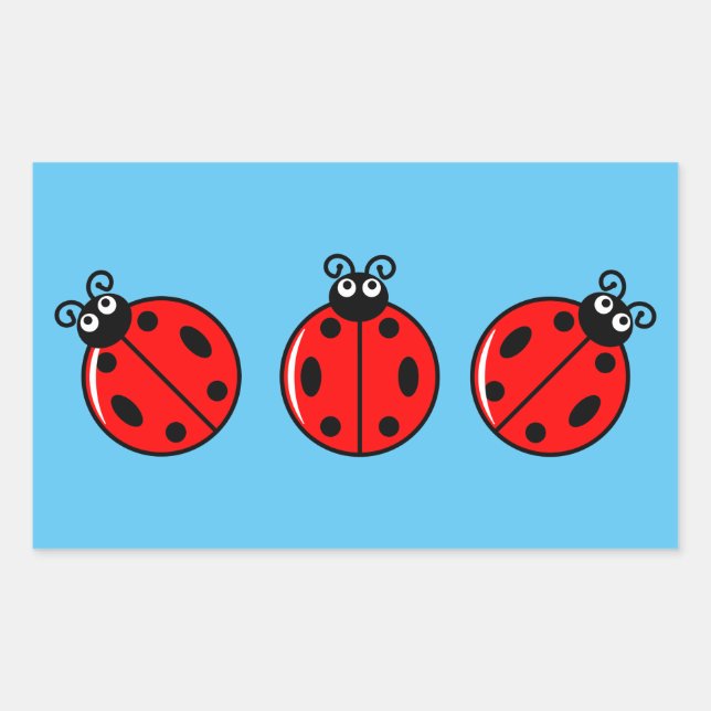 Adesivo Retangular Três Pequenos Damibugs - Retângulos (Frente)