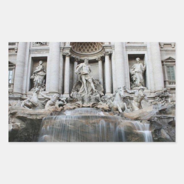 Adesivo Retangular Trevi Fountain Roma (Frente)