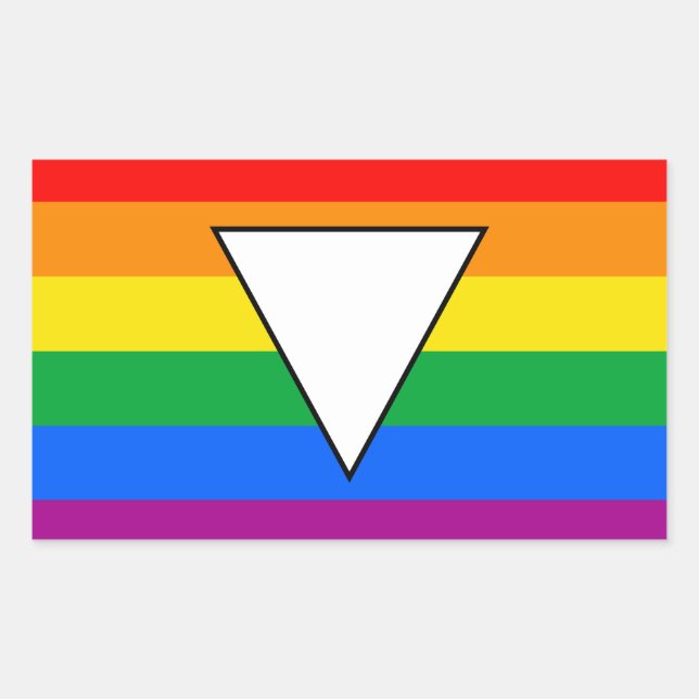 Adesivo Retangular Triângulo LGBTQ+ e Orgulho Arco-Íris (Frente)