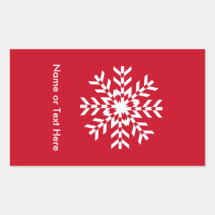 Adesivo Retangular Tribal Snowflake - Geométrico Vermelho Natal
