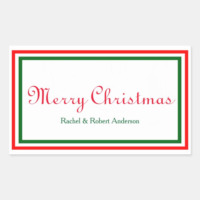 Adesivo Retangular Trim de Natal Duplo - Vinheta Retangular (Frente)