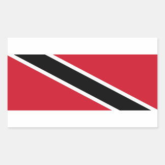 Adesivo Retangular Trinidad e Tobago Sinalizador Retângulo brilhante 