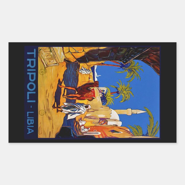 Adesivo Retangular Tripoli - Líbia (Líbia) (Frente)