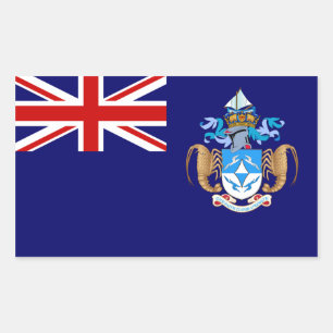 Adesivo Retangular Tristan de Cunha Bandeira. Grâ Bretanha,