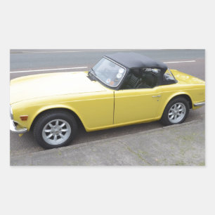 Adesivo Retangular Triumph clássico TR6 Sportscar