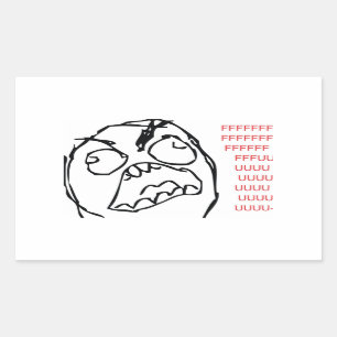 Adesivo Retangular Troll da raiva