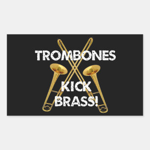 Adesivo Retangular Trombones Kick Brass!