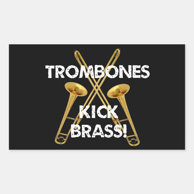 Adesivo Retangular Trombones Kick Brass! (Frente)
