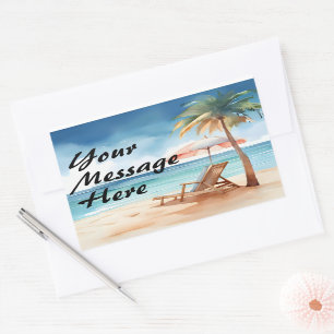 Adesivo Retangular Tropical Beach Party