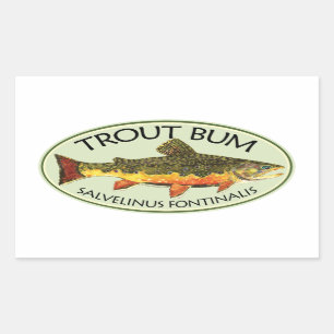 Adesivo Retangular Trout Bum Fisheries