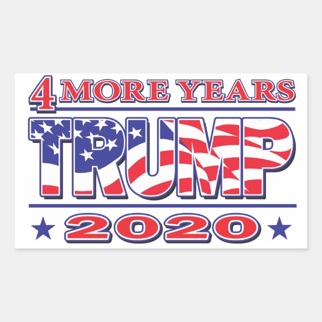 Adesivo Retangular Trump 2020 4 Mais Anos (Frente)
