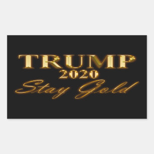 Adesivo Retangular TRUMP 2020 - Fique Dourado