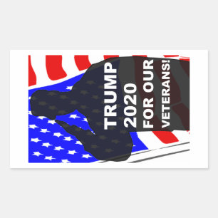 Adesivo Retangular Trump 2020 para o popular Veterano