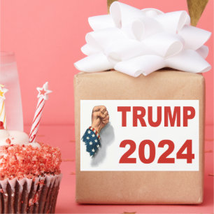 Adesivo Retangular Trump 2024 punho da liberdade