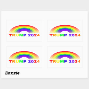 Adesivo Retangular Trump 2024 Rainbow